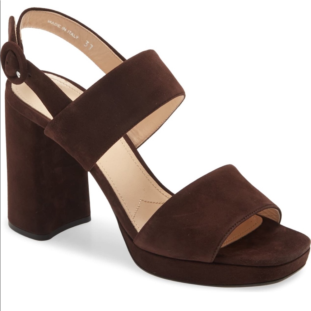 Prada Block Suede Heels